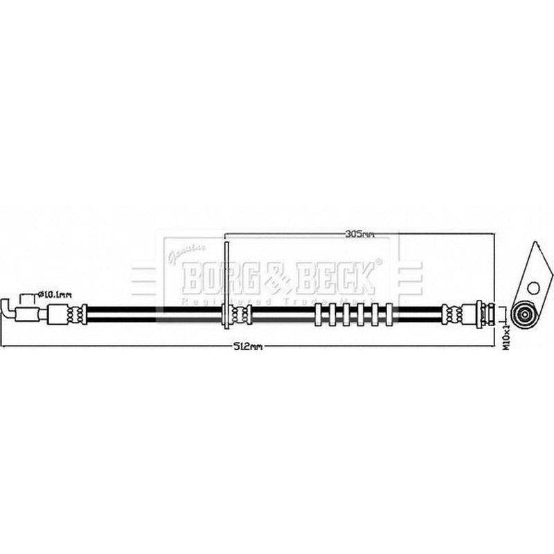 Borg & Beck Brake Hydraulic Hose Line Front Right BBH8468