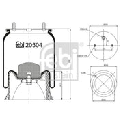 Febi Air Suspension Bellow 258mm 20504