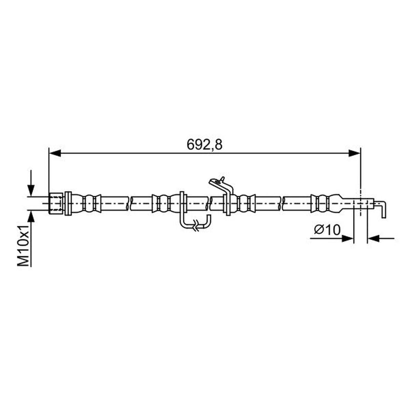 Bosch Brake Hydraulic Hose Line Front Left 1 987 481 922