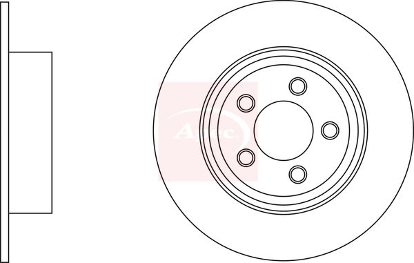 Apec 2 x Brake Disc Set Solid