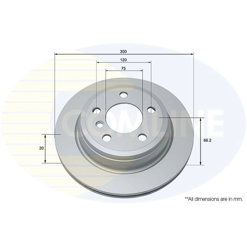 Comline 2 x Internally Vented Rear Brake Discs ADC1776V