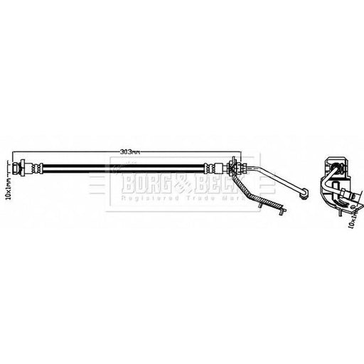 Borg & Beck Brake Hydraulic Hose Line Left BBH8286