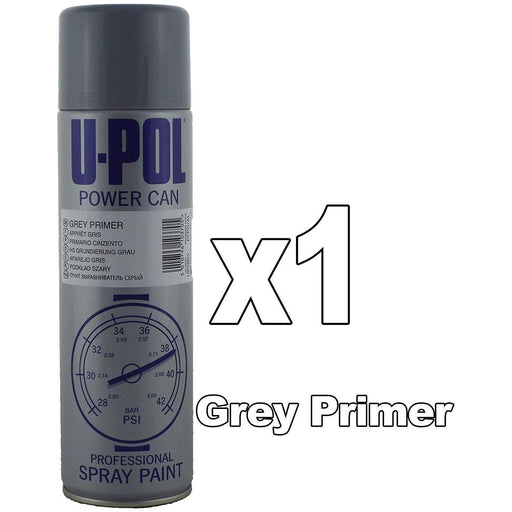 U-Pol Power Can GREY PRIMER Paint 500ml Car Spray Aerosol U-Pol  - Town Parts