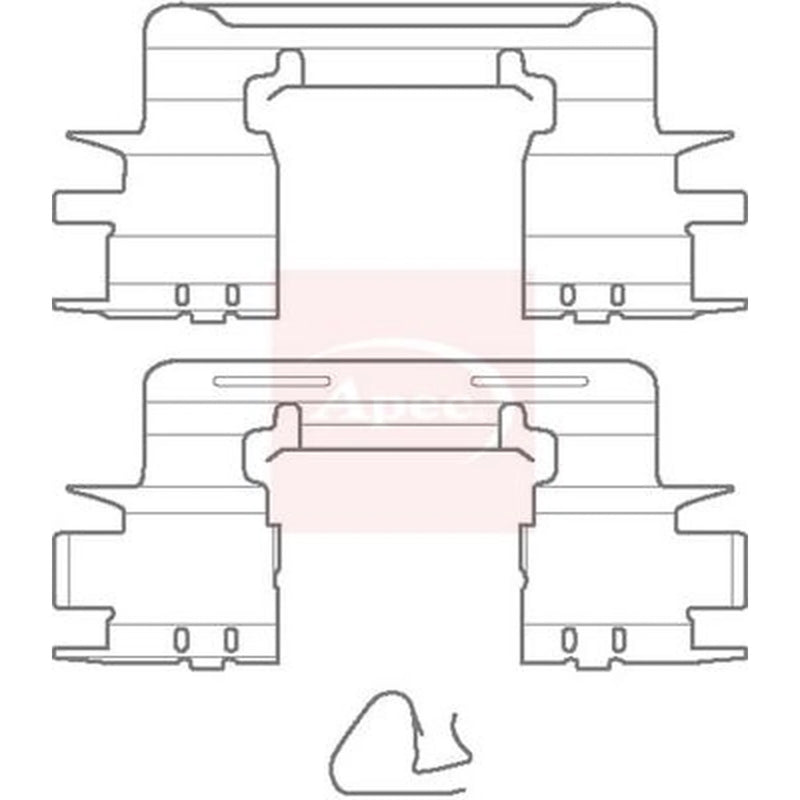 Apec Brake Pad Accessory Fitting Kit Front KIT1148