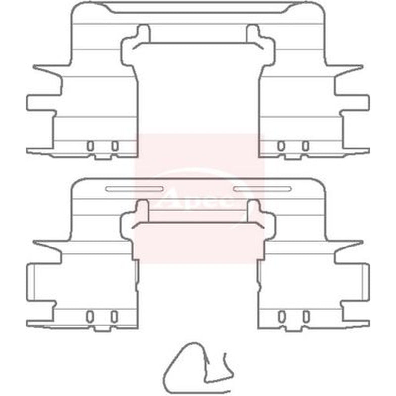 Apec Brake Pad Accessory Fitting Kit Front KIT1148