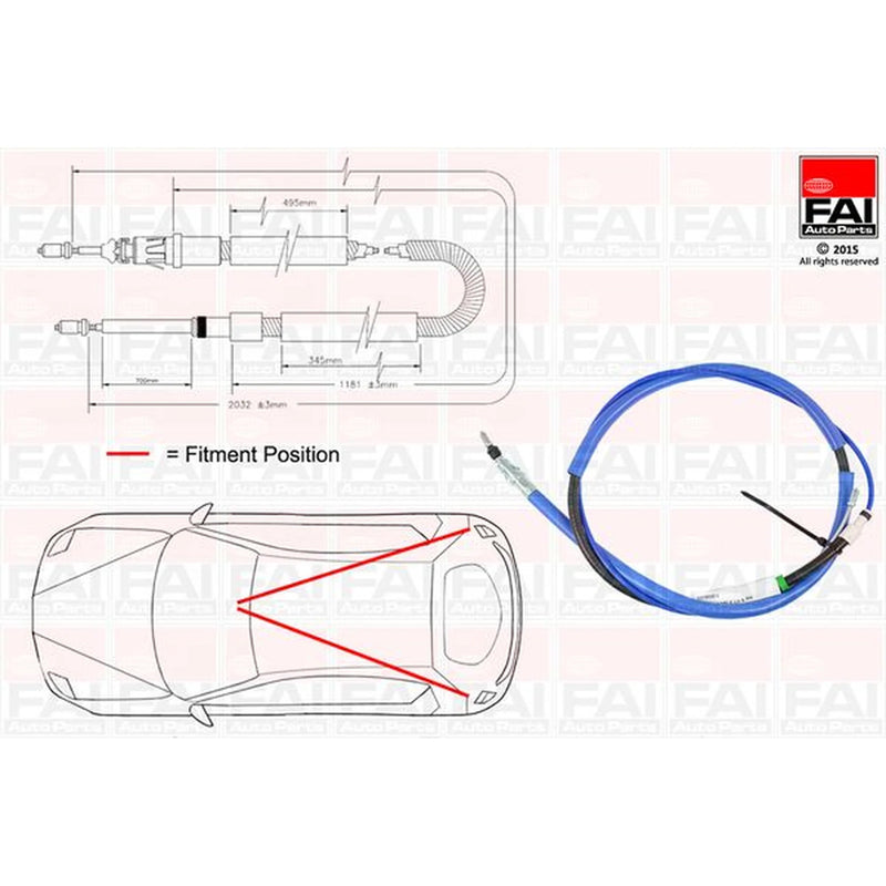 FAI Handbrake Cable Left Rear FBC0013