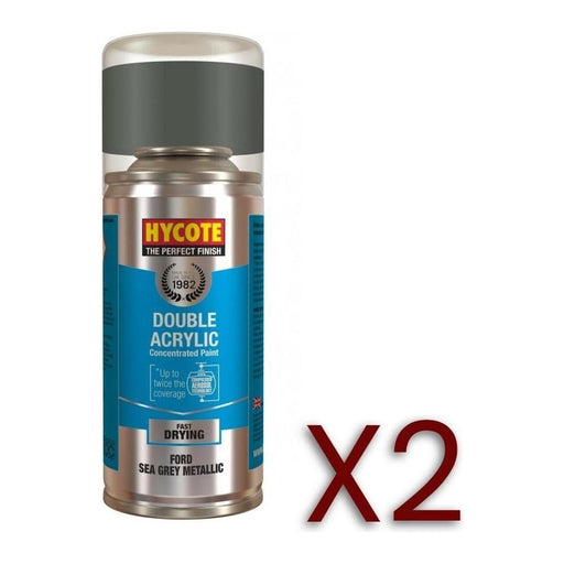 2x Hycote Aerosol Paint for Ford Sea Grey (Metallic) 150ml Hycote  - Town Parts