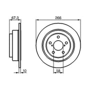 Bosch 2 x Solid Rear Brake Discs 0 986 478 799