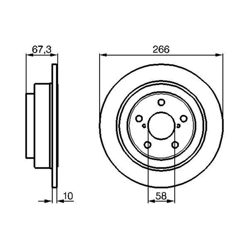 Bosch 2 x Solid Rear Brake Discs 0 986 478 799