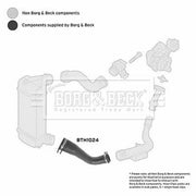 Borg & Beck Intercooler Turbo Charge Air Hose Front BTH1024