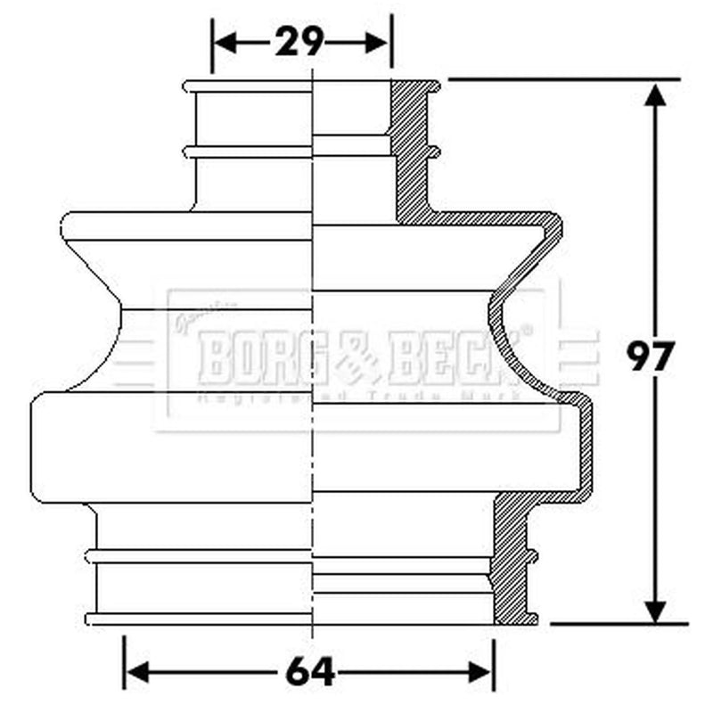 Borg & Beck Drive Shaft Bellow Kit Rear Left BCB6288