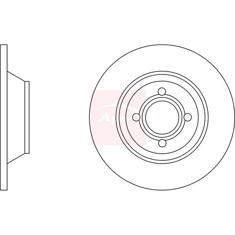Apec 2 x Solid Front Brake Discs DSK630