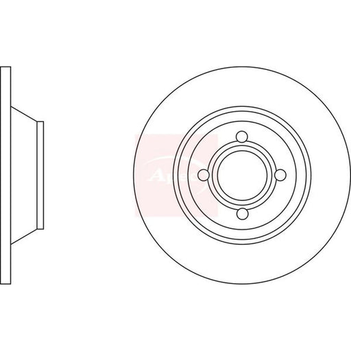 Apec 2 x Solid Front Brake Discs DSK630