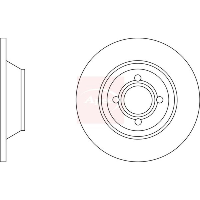 Apec 2 x Solid Front Brake Discs DSK630