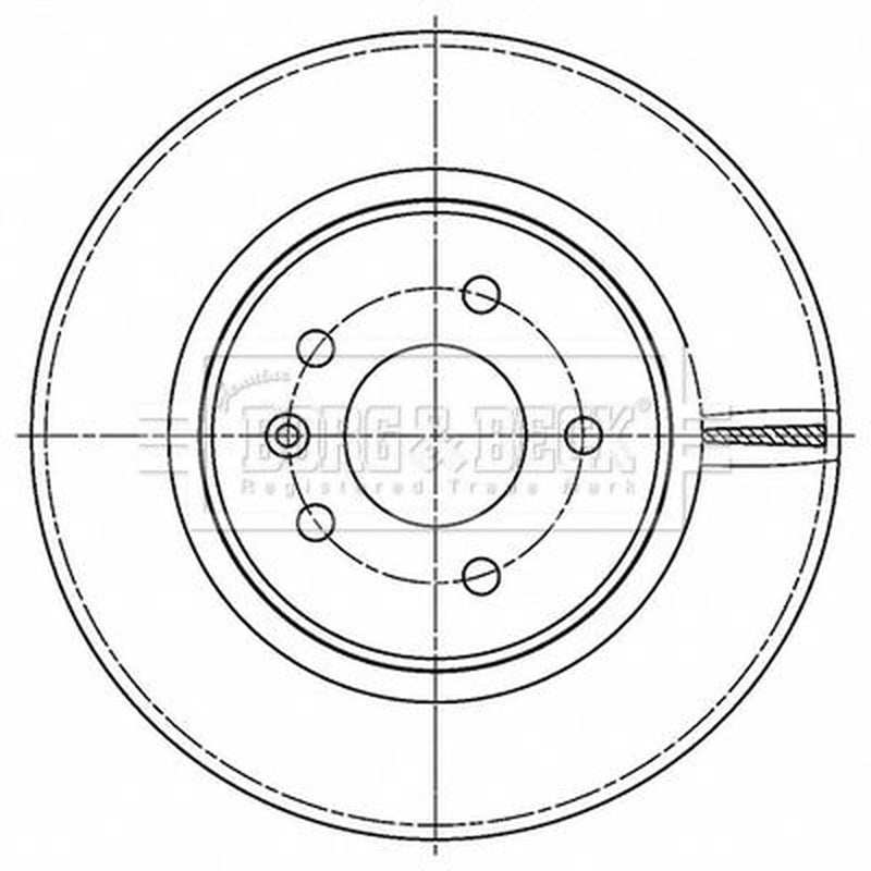 Borg & Beck 2 x Vented Rear Brake Discs BBD5506