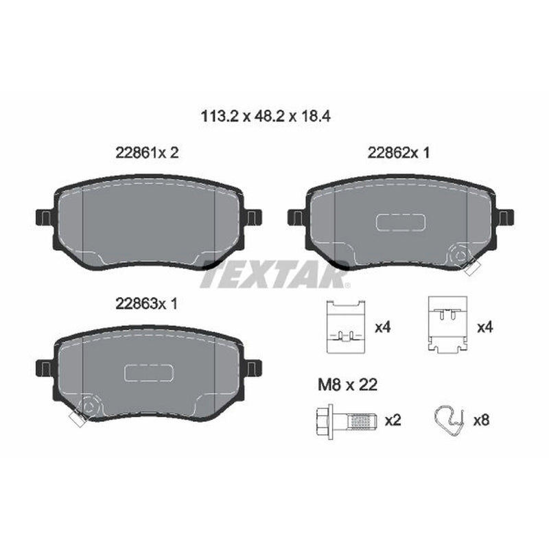 Textar Rear Brake Pad Set 2286101