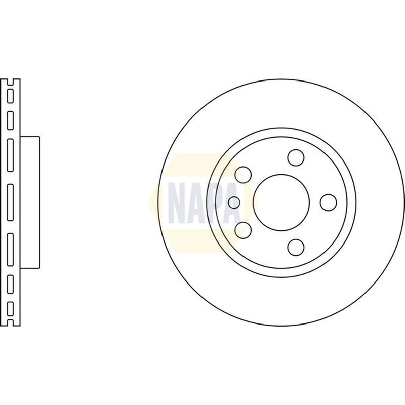 NAPA 2 x Vented Front Brake Discs NBD5112