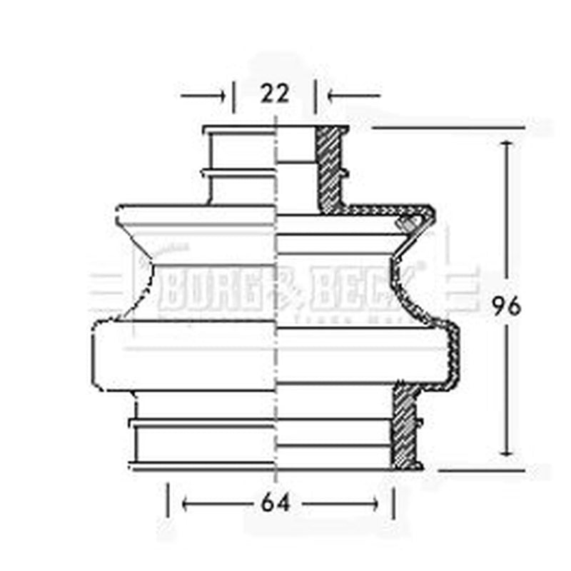 Borg & Beck Drive Shaft Bellow Kit Rear Left BCB2306