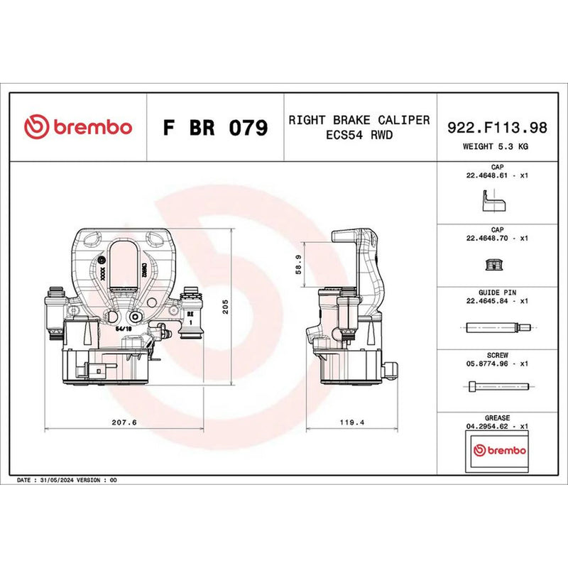 Brembo Brake Caliper Assembly FBR079