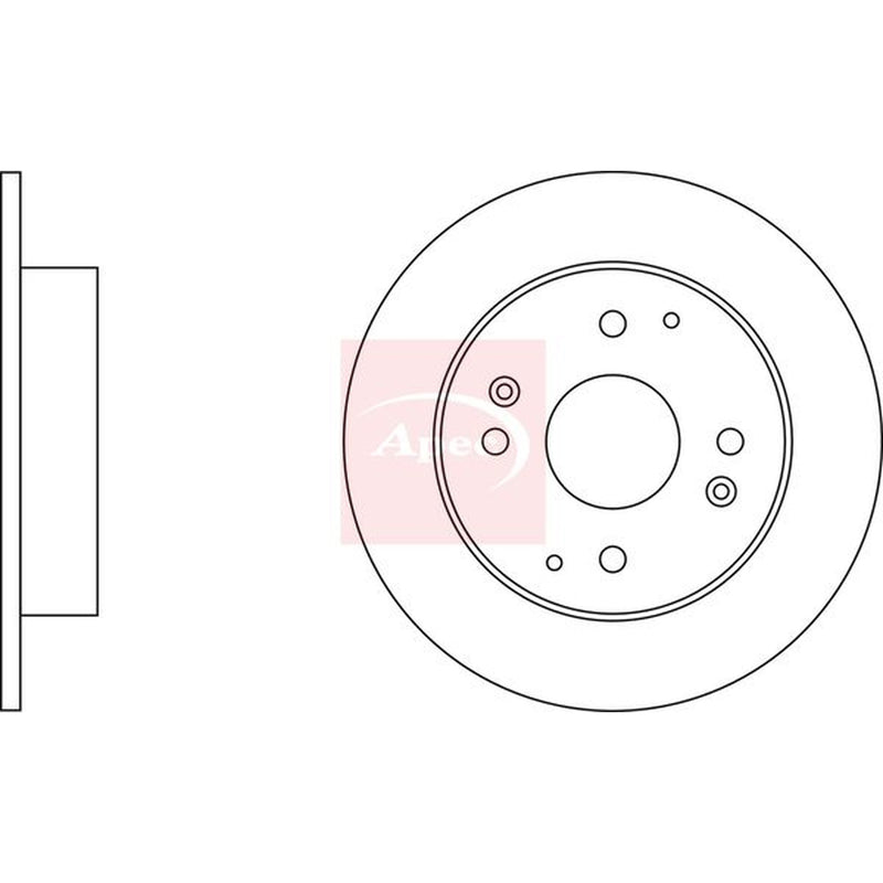 Apec 2 x Solid Rear Brake Discs DSK922