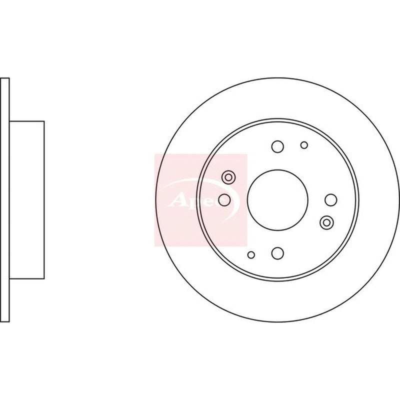Apec 2 x Solid Rear Brake Discs DSK922