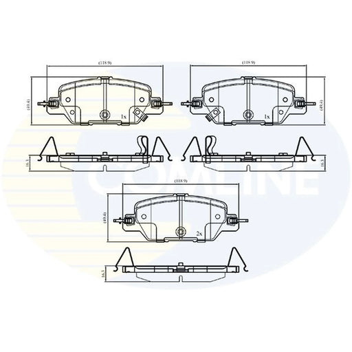 Comline 4 x Rear Brake Pad Set CBP33301