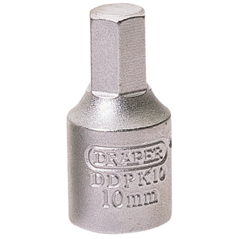 Draper Hexagon Drain Plug Key, 3/8" Sq. Dr. - Multiple Length Options