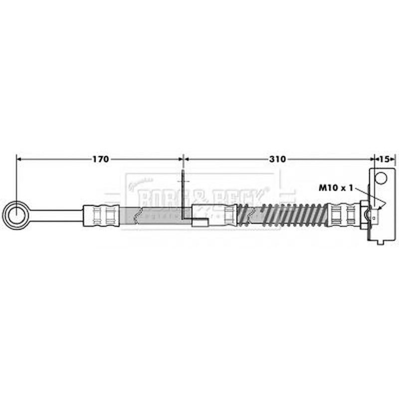 Borg & Beck Brake Hydraulic Hose Line Front Right BBH7042