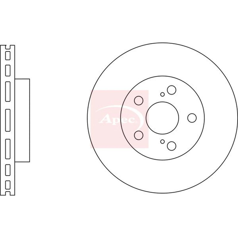 Apec 2 x Vented Front Brake Discs DSK2837