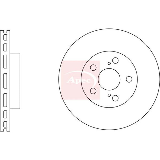 Apec 2 x Vented Front Brake Discs DSK2837