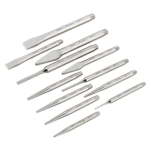 Sealey Punch & Chisel Set 12pc AK9129 Sealey  - Town Parts