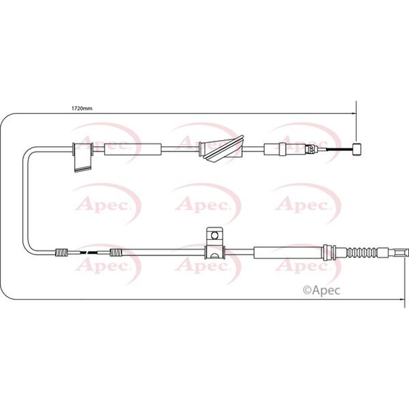 Apec Handbrake Cable Left Rear CAB1558