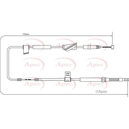Apec Handbrake Cable Left Rear CAB1558