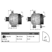 Denso Car Alternator 12V DAN3005