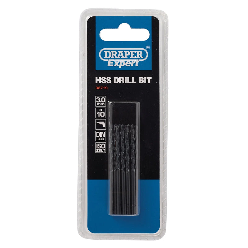 Draper Expert HSS Drill Bit 3.0 x 162mm Pack of 10