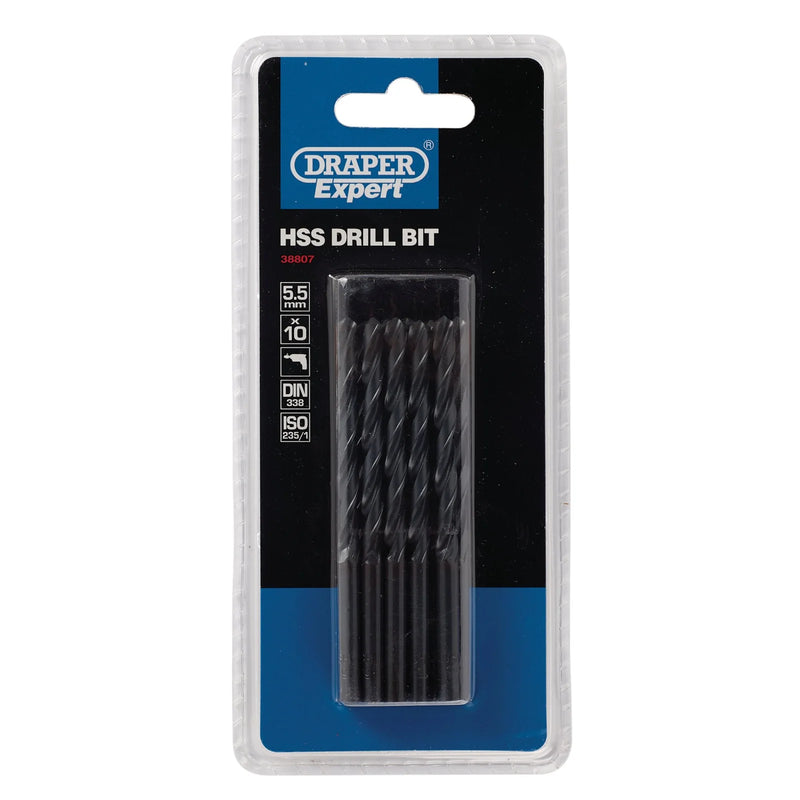 Draper Expert HSS Drill Bit 5.5mm x 185mm Pack of 10