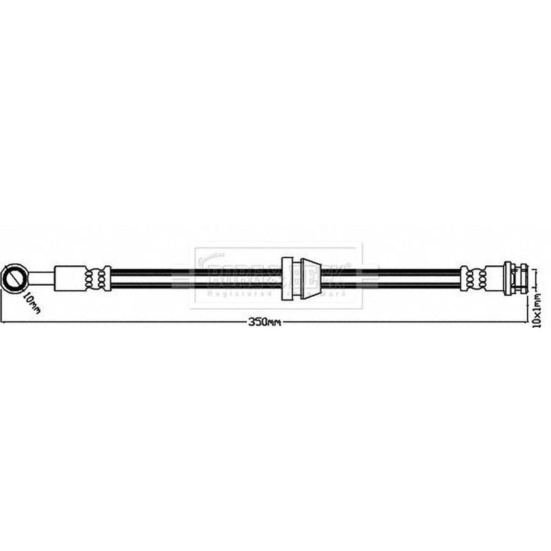 Borg & Beck Brake Hydraulic Hose Line Front Left BBH8385