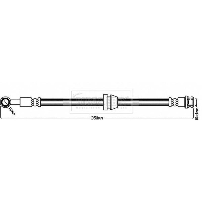 Borg & Beck Brake Hydraulic Hose Line Front Left BBH8385
