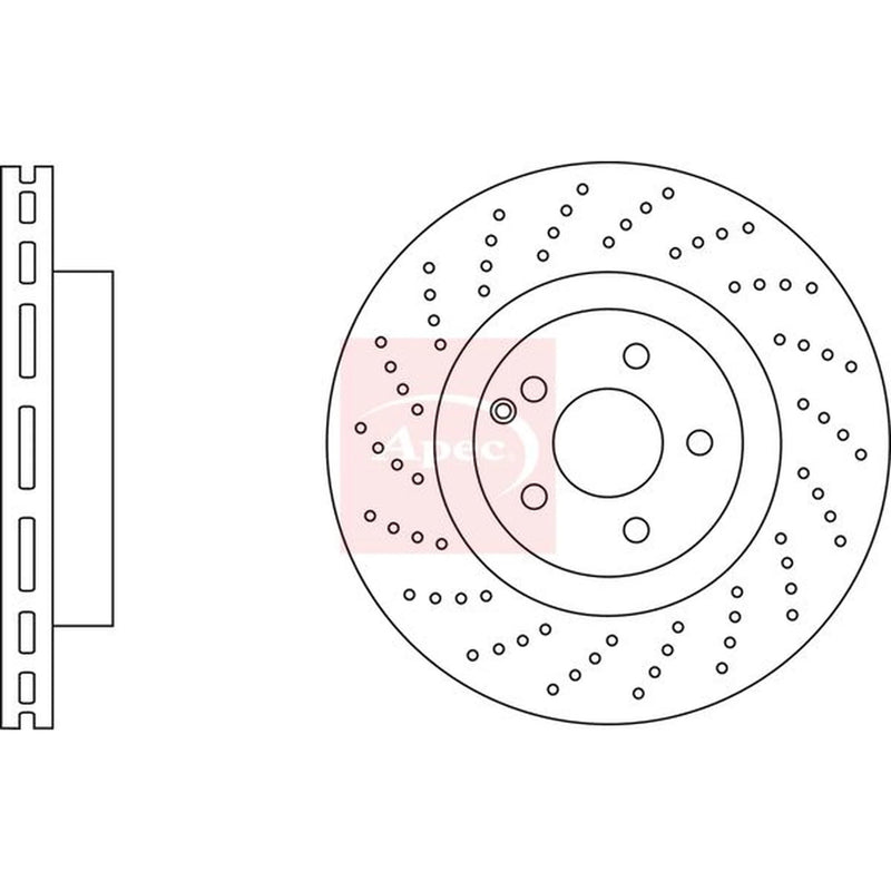 Apec 2 x Perforated/Vented Front Brake Discs DSK3895