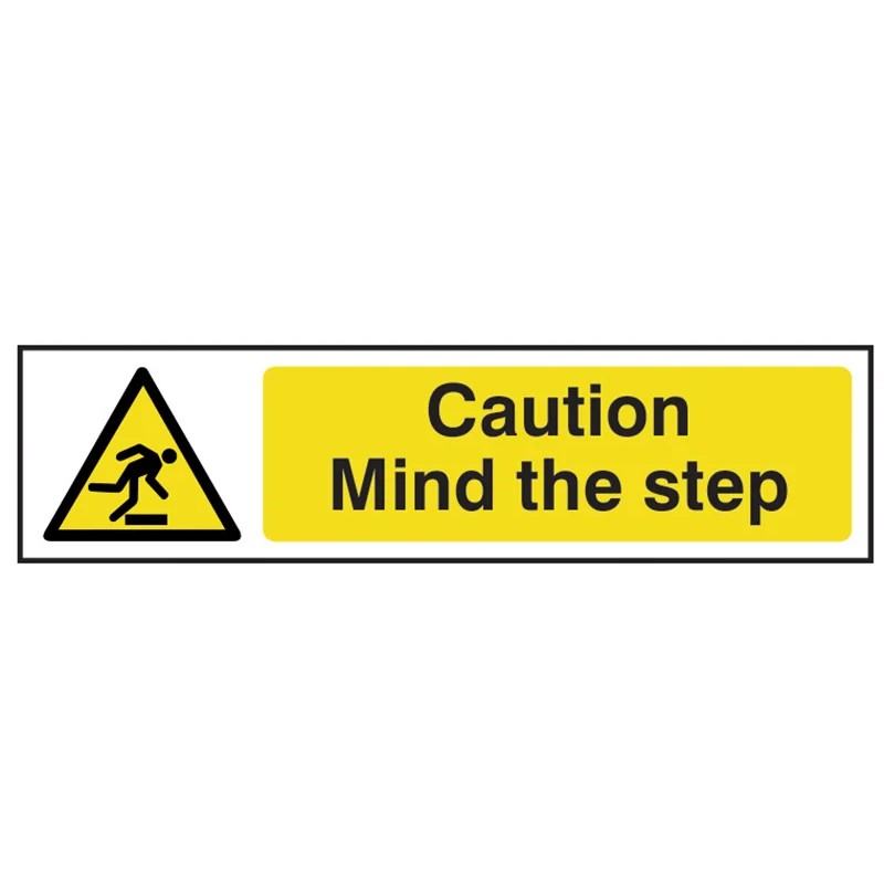 Scan Caution Mind The Step - PVC Sign 200 x 50mm - 5109