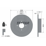 Textar 2 x Solid Rear Brake Discs 92231403