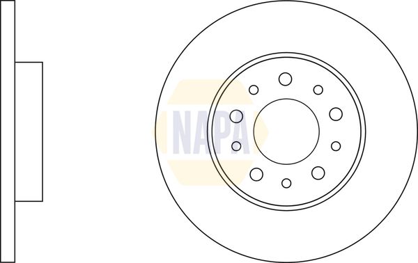 NAPA Rear Brake Solid Discs & Pads fits FIAT