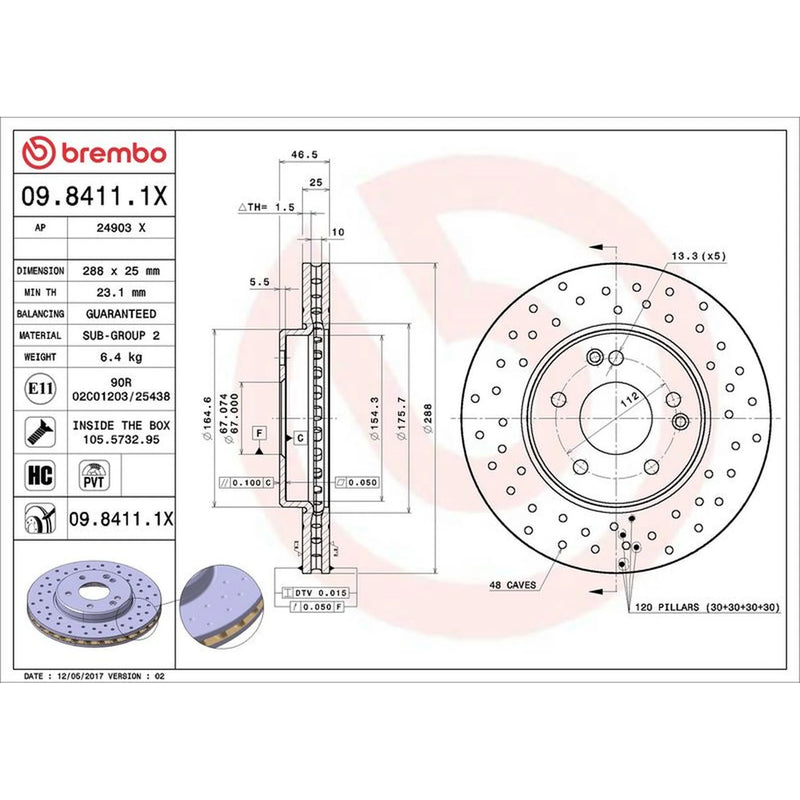 Brembo Xtra 2 x / Front Brake Discs 09.8411.1X