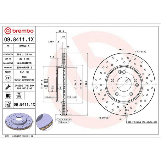 Brembo Xtra 2 x / Front Brake Discs 09.8411.1X