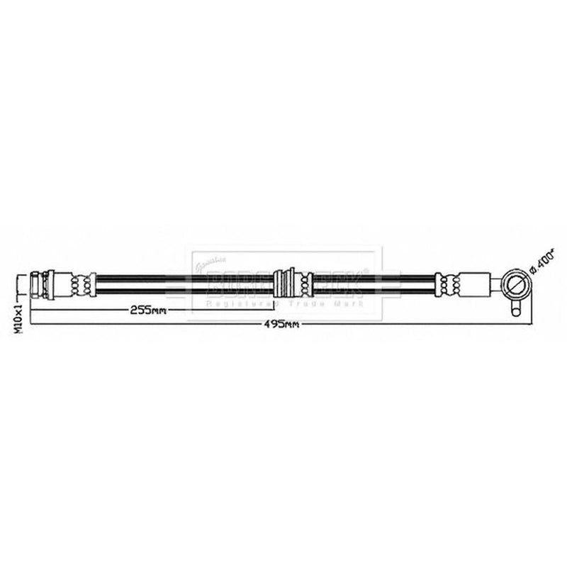 Borg & Beck Brake Hydraulic Hose Line Front Right BBH8698