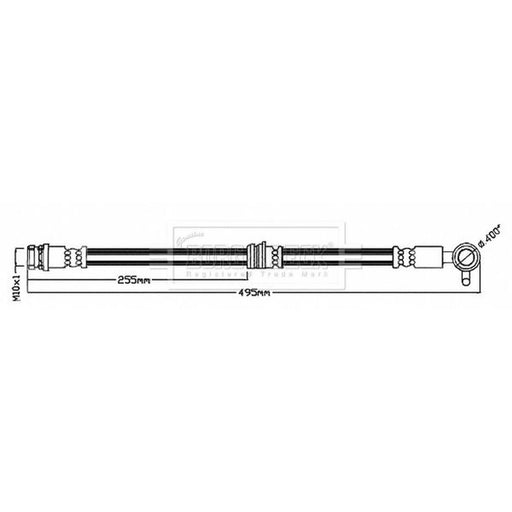 Borg & Beck Brake Hydraulic Hose Line Front Right BBH8698