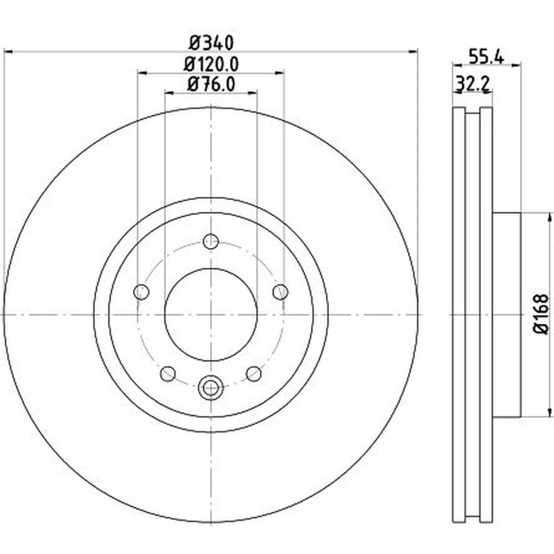 DON 2 x Internally Vented Front Brake Discs PCD21371