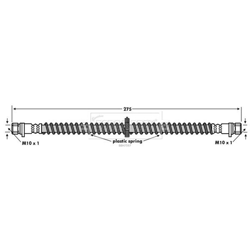 Borg & Beck Brake Hydraulic Hose Line Rear Left BBH7597