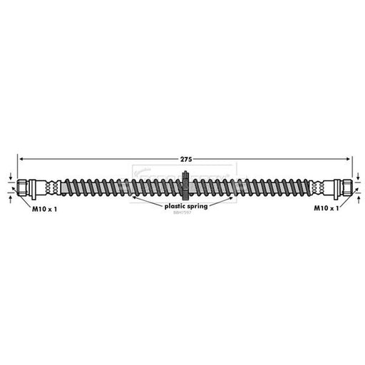 Borg & Beck Brake Hydraulic Hose Line Rear Left BBH7597