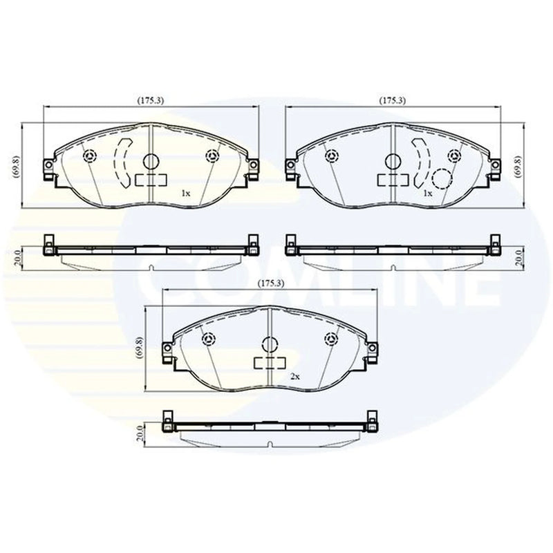 Comline 4 x Front Brake Pad Set CBP03115